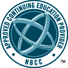 NBCC Approved Continuing Education Provider text wrapping a circle and logo